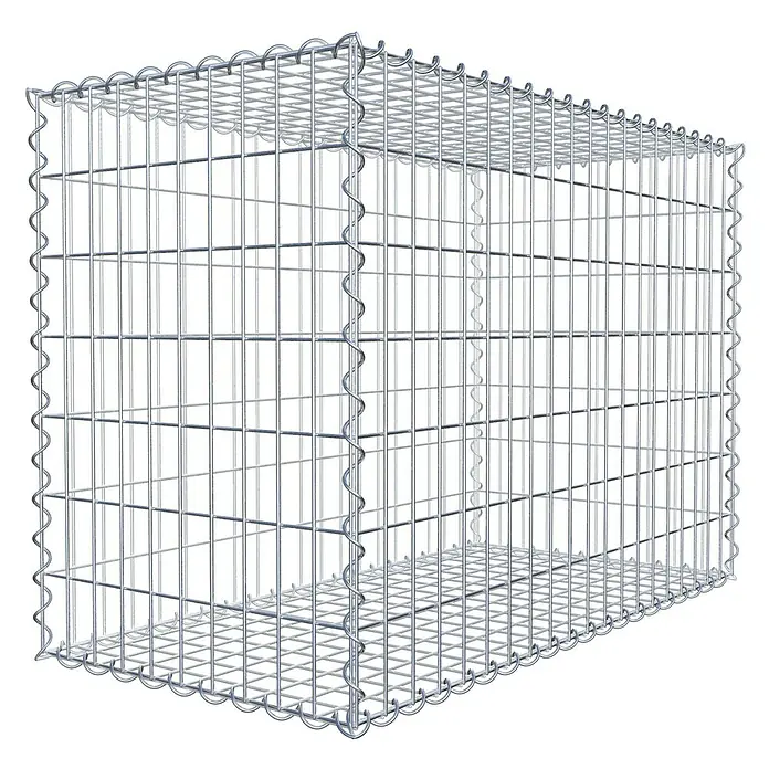 Gabiona Gabione - 100 x 50 x 70 cm, Metall, Maschenbreite: 50 mm, Maschenhöhe: 100 mm - Ein rechteckiger Gabionen-Steinkorb aus verzinktem Drahtgeflecht, ideal für Garten- und Landschaftsbau.