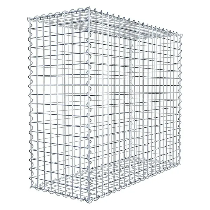 Gabiona Gabione - 100 x 40 x 90 cm, Metall, Maschenbreite: 50 mm, Maschenhöhe: 50 mm - Ein Drahtgitterkorb aus verzinktem Stahl. Der Gabionenkorb ist leer und bereit zur Befüllung, ideal für den Einsatz im Garten- und Landschaftsbau.