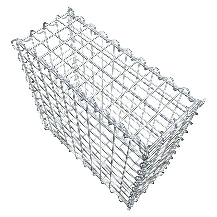 Gabiona Gabione - 50 x 20 x 50 cm, Metall, Maschenbreite: 50 mm, Maschenhöhe: 50 mm - Drahtschotterbox für den Außenbereich, ideal für Hangbefestigungen und dekorative Landschaftsgestaltung.