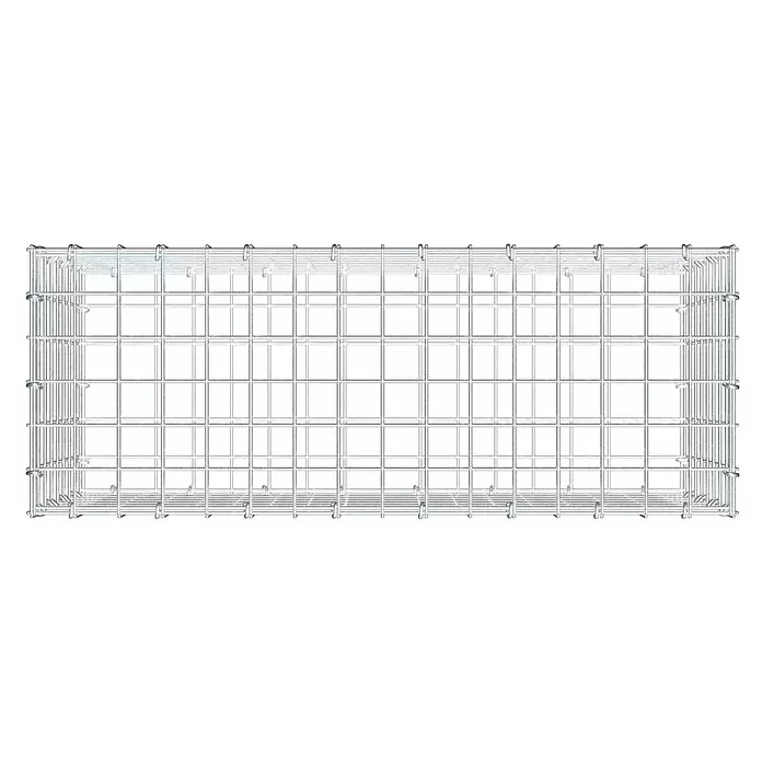 Gabiona Gabione - 80 x 30 x 40 cm, Stahl, Maschenbreite: 50 mm, Maschenhöhe: 50 mm, C-Ring - Rechteckiger Gabionenkorb aus silbernem Metall mit Drahtgeflecht.