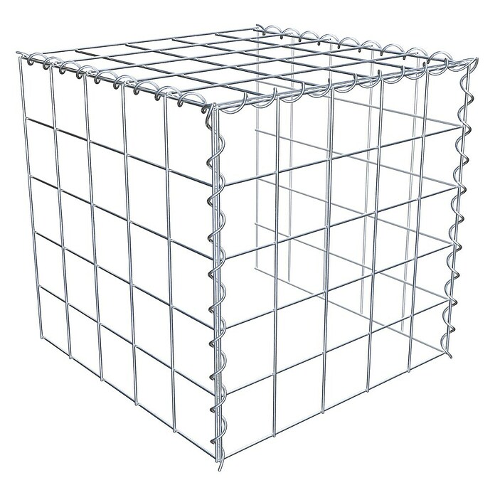 Gabiona Gabione Typ 4 (Zum Anbau in Länge & Höhe, 50 x 50 x 50 cm, Stahl, Maschenbreite: 100 mm, Maschenhöhe: 100 mm, Spirale) | BAUHAUS