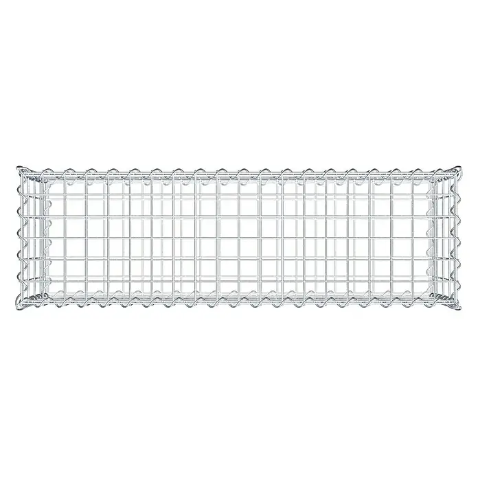 Gabiona Gabione - 100 x 30 x 40 cm, Metall, Maschenbreite: 50 mm, Maschenhöhe: 100 mm - Nahaufnahme eines Gabionenkorbs aus verzinktem Draht, ideal für Gartenbau und Landschaftsgestaltung, bietet Stabilität und Flexibilität.