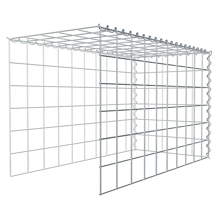 Gabiona Gabione Typ 4 (Zum Anbau in Länge & Höhe, 100 x 50 x 60 cm, Stahl, Maschenbreite: 100 mm, Maschenhöhe: 100 mm, Spirale) | BAUHAUS