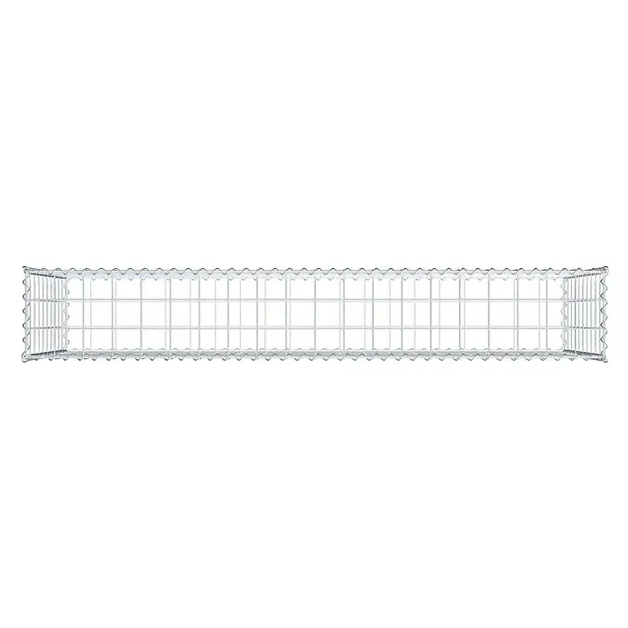 Gabiona Gabione - 200 x 30 x 100 cm, Metall, Maschenbreite: 100 mm, Maschenhöhe: 100 mm - Ein langes, rechteckiges Gabionengitter mit Drahtgeflecht, das zur Stabilisierung von Steinen oder Erde in Gärten und im Landschaftsbau dient.