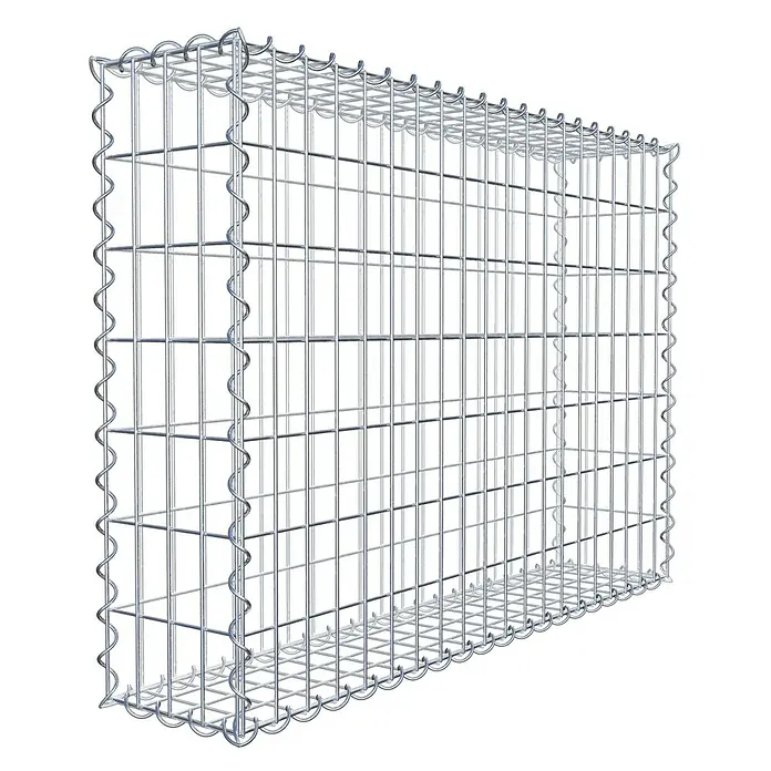 Gabiona Gabione - 100 x 20 x 70 cm, Metall, Maschenbreite: 50 mm, Maschenhöhe: 100 mm - Bild eines Gabionenkorbs aus verzinktem Drahtgitter. Ideal für Landschaftsbau & Erosionsschutz, robust & langlebig.