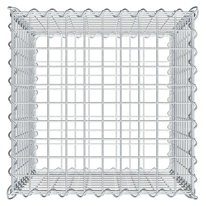 Gabiona Gabione - 50 x 50 x 50 cm, Metall, Maschenbreite: 50 mm, Maschenhöhe: 50 mm - Gabionen-Steinkorb aus Drahtgeflecht, ideal für dekorative und funktionale Landschaftsgestaltung im Garten oder öffentlichen Raum.