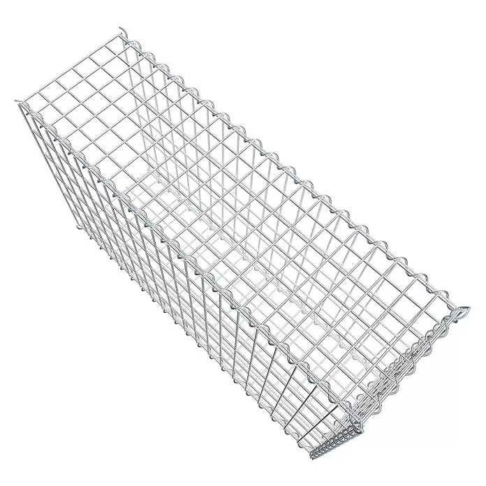 Gabiona Gabione Typ 2 - Zum Anbau in der Länge, 100 x 30 x 60 cm, Stahl, Maschenbreite: 50 mm, Maschenhöhe: 100 mm, Spirale - Rechteckiger Gabionenkorb aus Metallgitter, ungefaltet.
