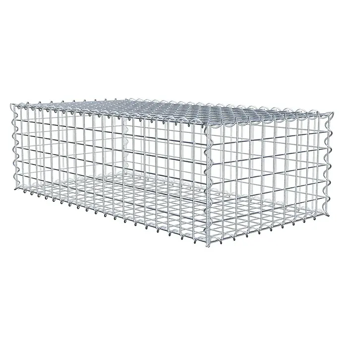 Gabiona Gabione - 100 x 50 x 30 cm, Metall, Maschenbreite: 50 mm, Maschenhöhe: 50 mm - Gabionen-Steinkorb zur Landschaftsgestaltung. Der Drahtkorb ist leer und bereit zum Befüllen mit Steinen oder anderen Materialien.