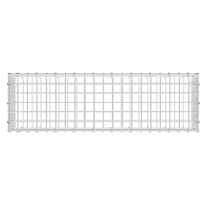 Gabiona Gabione - 100 x 30 x 20 cm, Stahl, Maschenbreite: 50 mm, Maschenhöhe: 50 mm, C-Ring - Rechteckiges silbernes Metallgitterpaneel für Käfige oder Gabionen.