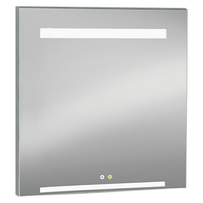 Camargue Espejo con luz LED Claire (Dimensiones (An x Al): 80 x 80 cm, Sensor luz fría/luz cálida, Con marco)