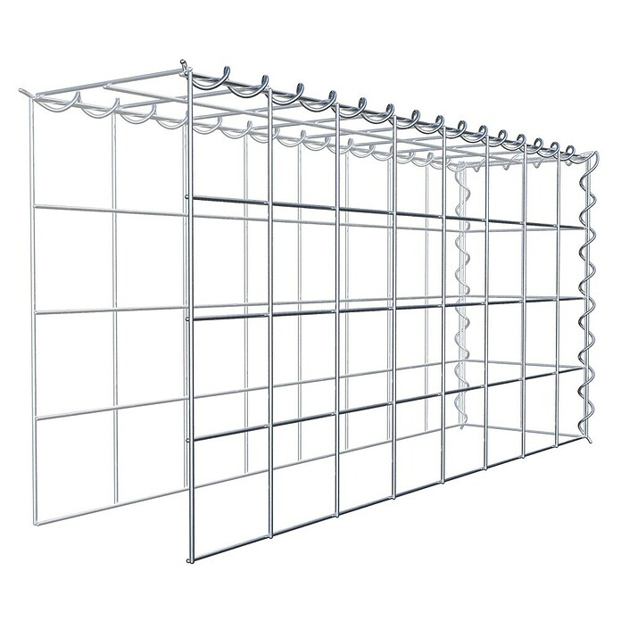 Gabiona Gabione Typ 4 (Zum Anbau in Länge & Höhe, 80 x 20 x 40 cm, Stahl, Maschenbreite: 100 mm, Maschenhöhe: 100 mm, Spirale) | BAUHAUS