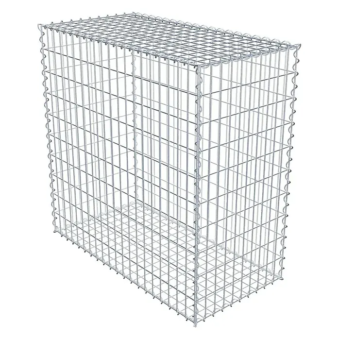 Gabiona Gabione - 100 x 50 x 100 cm, Metall, Maschenbreite: 50 mm, Maschenhöhe: 100 mm - Draufsicht auf einen Gabionenkorb aus Drahtgeflecht. Der vielseitige Korb für Landschaftsbau und dekorative Elemente.