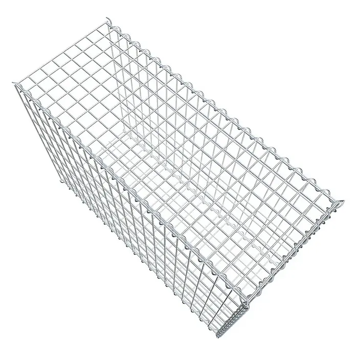 Gabiona Gabione Typ 2 - Zum Anbau in der Länge, 100 x 40 x 70 cm, Stahl, Maschenbreite: 50 mm, Maschenhöhe: 100 mm, Spirale - Ein rechteckiger Gabionenkorb aus verzinktem Drahtgeflecht, ideal für Gartenbau und Landschaftsgestaltung.