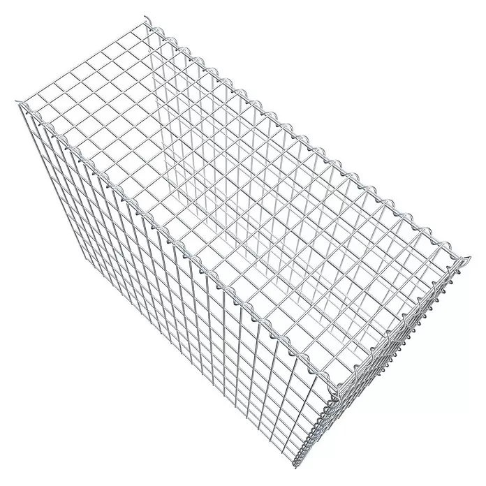 Gabiona Gabione Typ 4 - Zum Anbau in Länge & Höhe, 100 x 40 x 80 cm, Stahl, Maschenbreite: 50 mm, Maschenhöhe: 100 mm, Spirale - Leerer, rechteckiger Gabionenkorb aus verzinktem Drahtgeflecht.