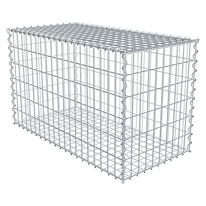 Gabiona Gabione - 100 x 50 x 60 cm, Metall, Maschenbreite: 50 mm, Maschenhöhe: 100 mm - Gabione: Ein quaderförmiger Drahtgitterkorb für Garten- und Landschaftsbau, ideal zur Befüllung mit Steinen oder Erde als dekoratives Element.