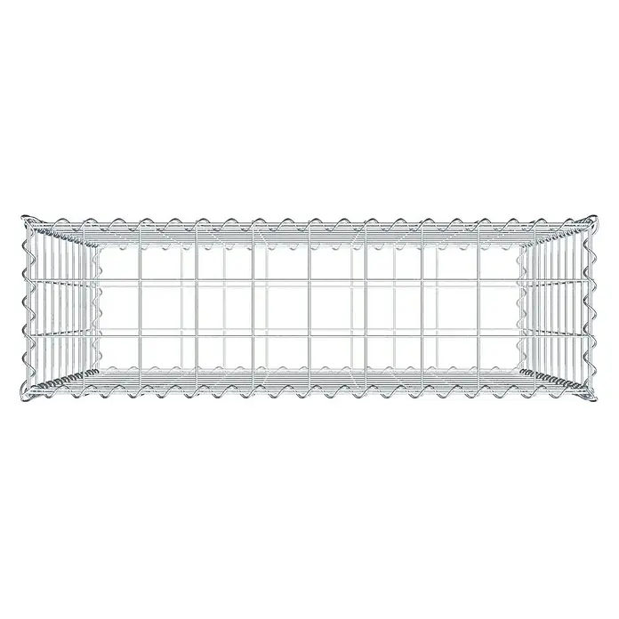 Gabiona Gabione100 x 30 x 100 cm, Metall, Maschenbreite: 100 mm, Maschenhöhe: 100 mm - Ansicht eines Gabionenkorbs aus Drahtgeflecht, der Stabilität und Haltbarkeit für verschiedene Anwendungen im Außenbereich bietet.