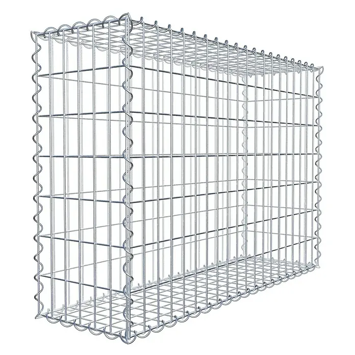 Gabiona Gabione - 100 x 30 x 70 cm, Metall, Maschenbreite: 50 mm, Maschenhöhe: 100 mm - Ansicht eines leeren Gabionenkorbs aus Drahtgeflecht, ideal für Gartenbau und Landschaftsgestaltung.