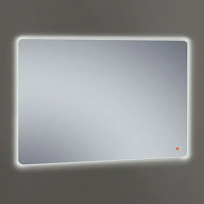 Camargue Espejo con luz Rómulo - An x Al: 140 x 80 cm - Espejo rectangular con esquinas redondeadas e iluminación LED integrada, creando un ambiente de baño moderno.