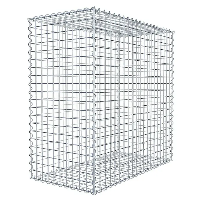 Gabiona Gabione - 100 x 50 x 100 cm, Metall, Maschenbreite: 50 mm, Maschenhöhe: 50 mm - Ein detailliertes Bild eines Gabionenkorbes aus Drahtgitter, der Stabilität und Haltbarkeit für verschiedene Bauprojekte bietet.