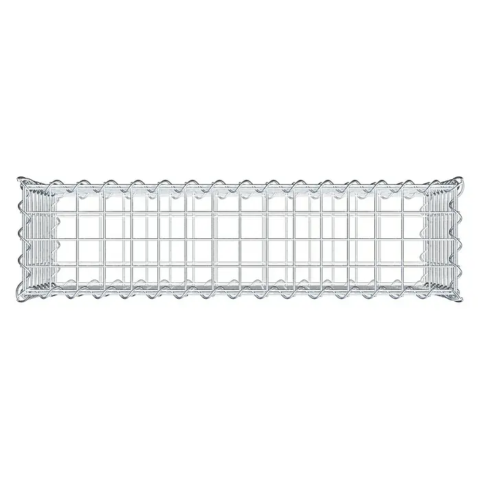 Gabiona Gabione - 80 x 20 x 40 cm, Metall, Maschenbreite: 50 mm, Maschenhöhe: 50 mm - Ein rechteckiger Gabionenkorb aus stabilem Drahtgeflecht, ideal zur Befüllung mit Steinen für den Garten- und Landschaftsbau.