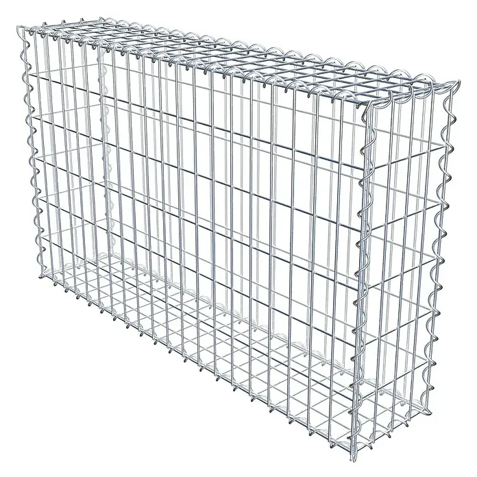 Gabiona Gabione - 100 x 20 x 60 cm, Metall, Maschenbreite: 50 mm, Maschenhöhe: 100 mm - Das Bild zeigt einen Gabionenkorb aus Drahtgeflecht, ideal für Garten- und Landschaftsbauprojekte.