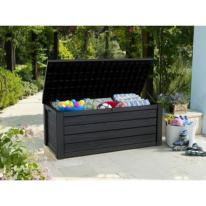 Keter Kussenbox Eastwood (l x b x h: 155 x 72,4 x 64,4 cm, Kunststof, Antraciet) | BAUHAUS