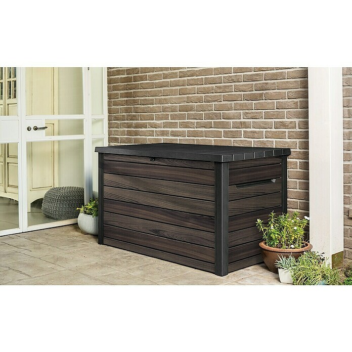Keter Kussenbox Signature 870L (l x b x h: 147 x 83 x 86 cm, Kunststof, Rosewood) | BAUHAUS