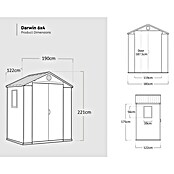 Keter Tuinhuis Darwin 64 (Buitenmaat incl. dakoverstek (b x d): 190 x 121 cm, Kunststof, Grijs) | BAUHAUS
