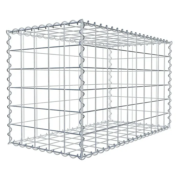 Gabiona Gabione - 100 x 50 x 60 cm, Metall, Maschenbreite: 100 mm, Maschenhöhe: 100 mm - Ein Gabionenkäfig aus Drahtgeflecht, ideal für den Garten- und Landschaftsbau. Robuste Konstruktion für vielfältige Anwendungen.