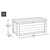 Keter Kussenbox Eastwood (l x b x h: 155 x 72,4 x 64,4 cm, Kunststof, Antraciet) | BAUHAUS
