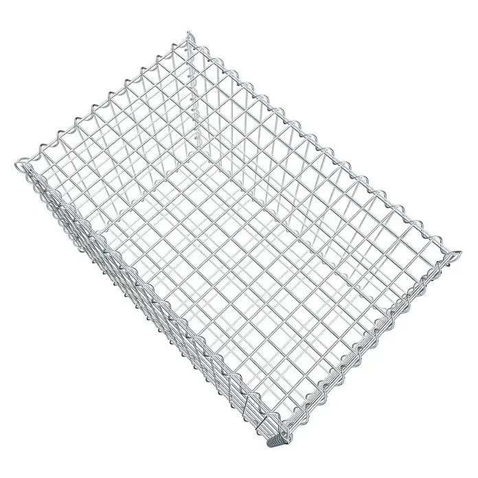 Gabiona Gabione - 80 x 50 x 50 cm, Metall, Maschenbreite: 50 mm, Maschenhöhe: 100 mm - Ein rechteckiger Gabionenkorb aus Drahtgeflecht mit spiralförmigen Verbindungen, ideal für den Garten- und Landschaftsbau.