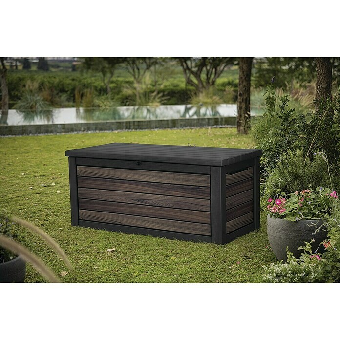 Keter Kussenbox Signature 630L (l x b x h: 155 x 72,4 x 69,4 cm, Kunststof, Rosewood) | BAUHAUS