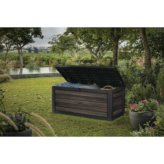 Keter Kussenbox Signature 630L (l x b x h: 155 x 72,4 x 69,4 cm, Kunststof, Rosewood) | BAUHAUS