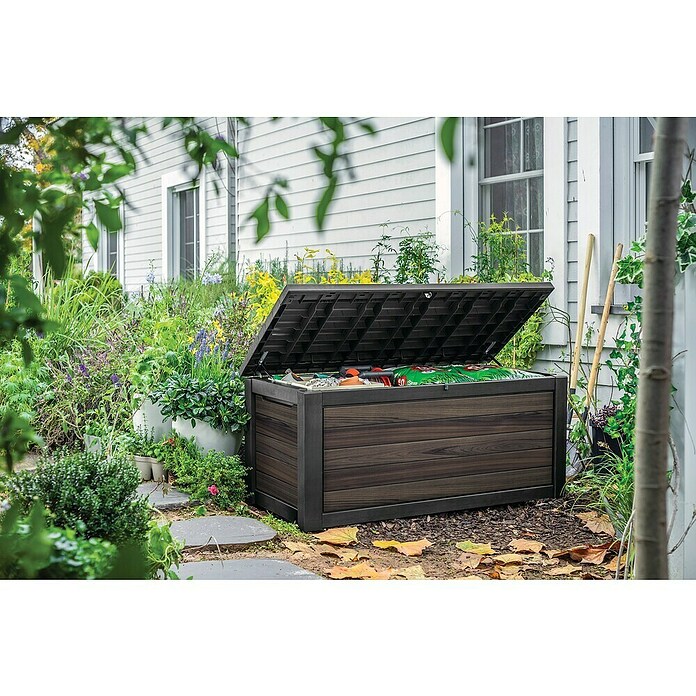 Keter Kussenbox Signature 630L (l x b x h: 155 x 72,4 x 69,4 cm, Kunststof, Rosewood) | BAUHAUS
