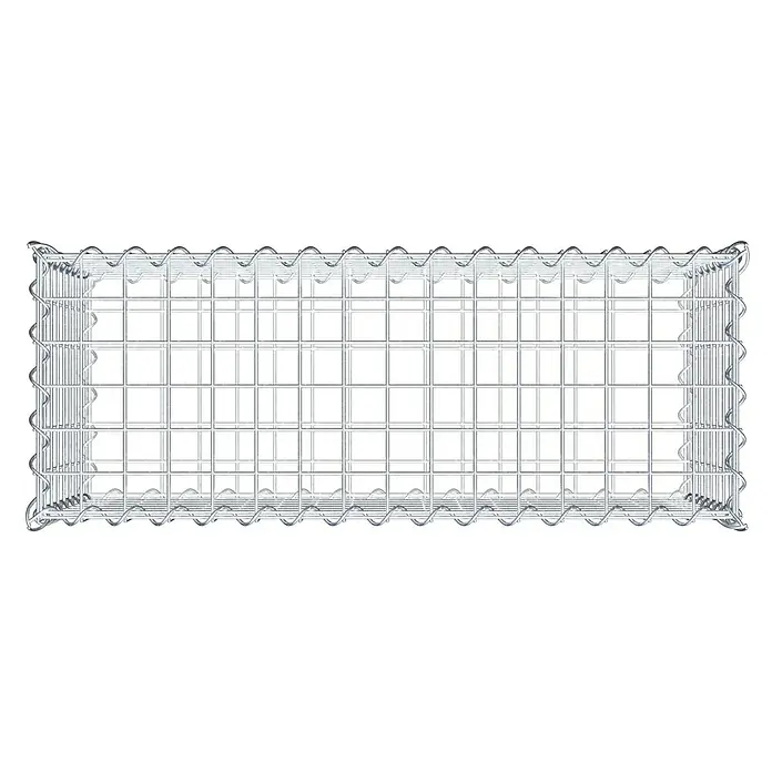 Gabiona Gabione - 80 x 30 x 40 cm, Metall, Maschenbreite: 50 mm, Maschenhöhe: 50 mm - Ein Gabionenkorb aus verzinktem Drahtgitter, ideal für den Einsatz im Garten- und Landschaftsbau zur Hangbefestigung oder als dekoratives Element.