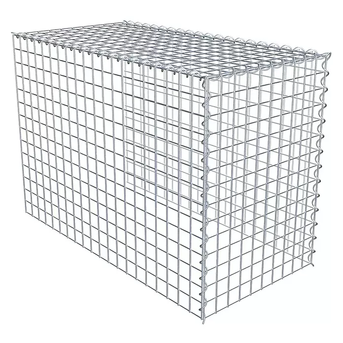 Gabiona Gabione Typ 4 - Zum Anbau in Länge & Höhe, 100 x 50 x 70 cm, Stahl, Maschenbreite: 50 mm, Maschenhöhe: 50 mm, Spirale - Rechteckiger Gabionenkorb aus verzinktem Stahldraht für Stützmauern.