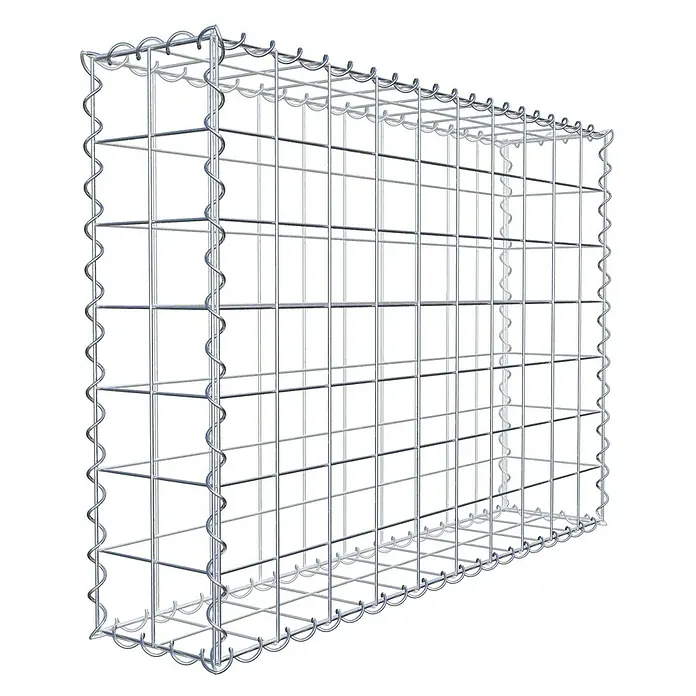 Gabiona Gabione - 100 x 20 x 70 cm, Metall, Maschenbreite: 100 mm, Maschenhöhe: 100 mm - Darstellung eines Gabionenkorbs aus Drahtgeflecht, verwendet für Steinkörbe im Garten- und Landschaftsbau.