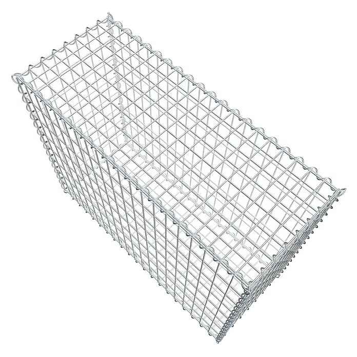 Gabiona Gabione - 100 x 40 x 80 cm, Metall, Maschenbreite: 50 mm, Maschenhöhe: 100 mm - Produktansicht eines Gabionenkorbs aus verzinktem Draht, ideal für Garten- und Landschaftsbau, bietet Stabilität und modernes Design.