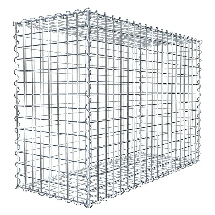 Gabiona Gabione - 100 x 40 x 70 cm, Metall, Maschenbreite: 50 mm, Maschenhöhe: 50 mm - Ein rechteckiger Gabionenkorb aus Drahtgitter, ideal für Gartenbau und Landschaftsgestaltung, bietet Stabilität und modernes Design.