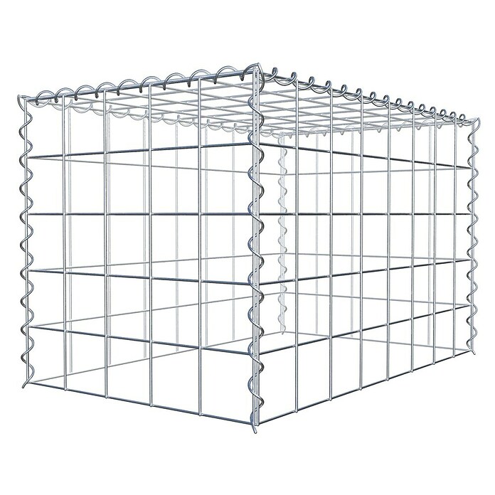 Gabiona Gabione Typ 3 (Zum Anbau in der Höhe, 80 x 50 x 50 cm, Stahl, Maschenbreite: 100 mm, Maschenhöhe: 100 mm, Spirale) | BAUHAUS