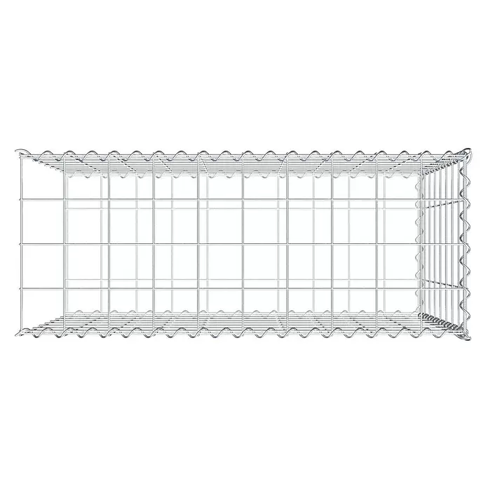 Gabiona Gabione Typ 2 - Zum Anbau in der Länge, 100 x 40 x 80 cm, Stahl, Maschenbreite: 100 mm, Maschenhöhe: 100 mm, Spirale - Leerer Gabionenkorb aus Metallgeflecht für Stützmauern und Landschaftsbau.