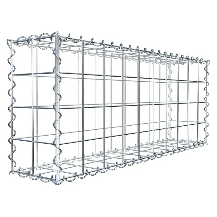 Gabiona Gabione - 100 x 20 x 40 cm, Metall, Maschenbreite: 100 mm, Maschenhöhe: 100 mm - Bild eines Gabionenkorbs, einer Drahtkonstruktion zur Befüllung mit Steinen oder anderen Materialien für den Landschaftsbau.