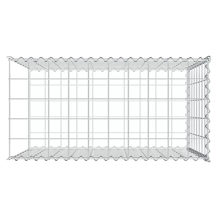 Gabiona Gabione Typ 2 - Zum Anbau in der Länge, 100 x 50 x 80 cm, Stahl, Maschenbreite: 100 mm, Maschenhöhe: 100 mm, Spirale - Leerer Gabionenkäfig aus Metalldrahtgeflecht für Landschaftsbau und Bauwesen.