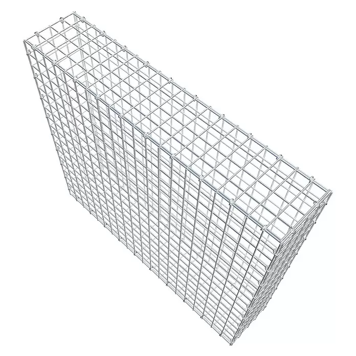 Gabiona Gabione - 100 x 20 x 90 cm, Stahl, Maschenbreite: 50 mm, Maschenhöhe: 50 mm - Rechteckiger Gabionenkorb aus silbernem Drahtgeflecht.