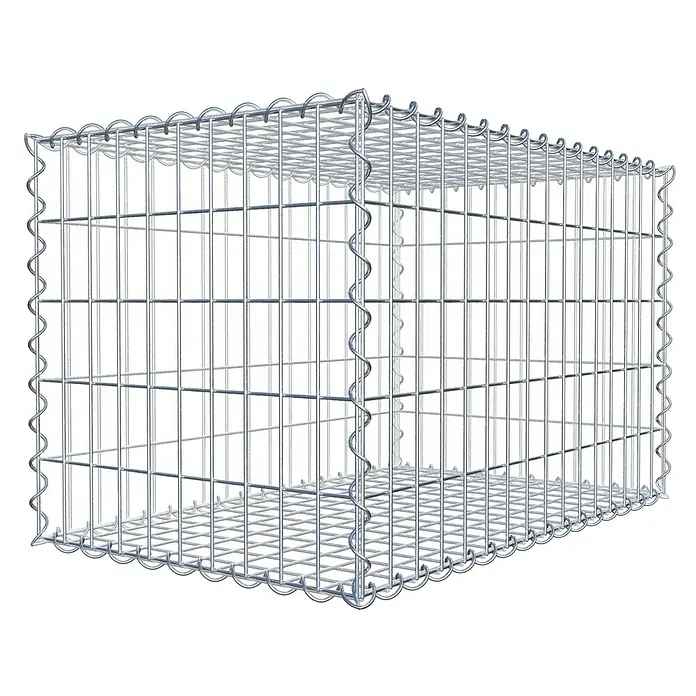 Gabiona Gabione - 80 x 50 x 50 cm, Metall, Maschenbreite: 50 mm, Maschenhöhe: 100 mm - Gabione aus verzinktem Drahtgeflecht, ideal für Gartenmauern oder zur Hangbefestigung. Robust und langlebig für den Außenbereich.