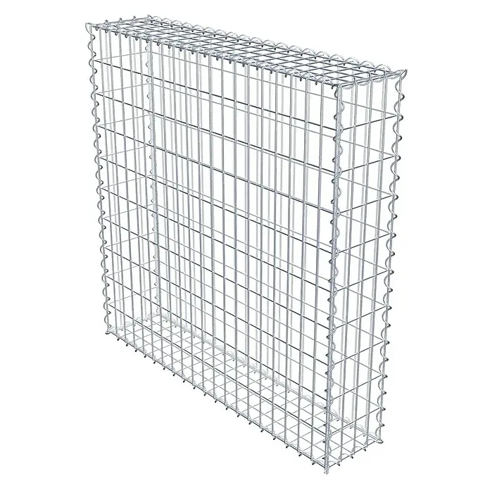 Gabiona Gabione100 x 20 x 100 cm, Metall, Maschenbreite: 50 mm, Maschenhöhe: 100 mm - Ein Gabionen-Steinkorb aus verzinktem Drahtgeflecht für den Einsatz im Garten- und Landschaftsbau als Stützmauer oder dekoratives Element.