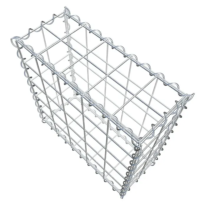 Gabiona Gabione - 50 x 20 x 50 cm, Metall, Maschenbreite: 100 mm, Maschenhöhe: 100 mm - Drahtgitterkorb für den Gartenbau. Ein nützliches Element für die Landschaftsgestaltung und zur Hangbefestigung im Außenbereich.