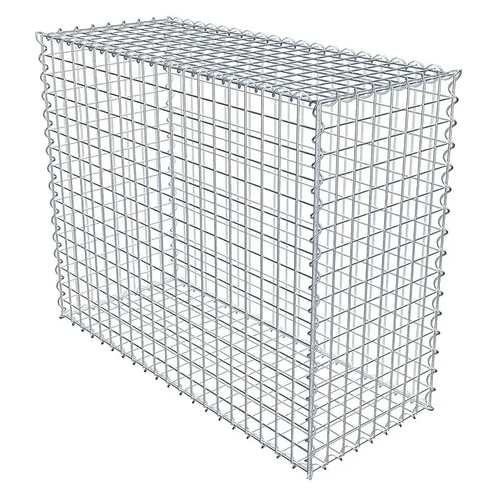 Gabiona Gabione - 100 x 40 x 80 cm, Metall, Maschenbreite: 50 mm, Maschenhöhe: 50 mm - Ein rechteckiger Gabionenkorb aus verzinktem Drahtgitter, ideal für den Garten- und Landschaftsbau zur Hangbefestigung oder als Sichtschutz.