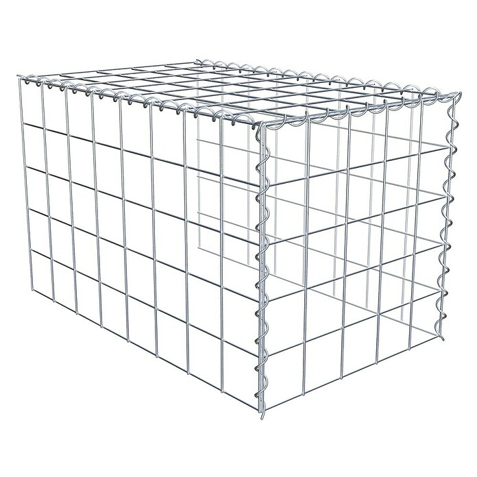Gabiona Gabione Typ 4 (Zum Anbau in Länge & Höhe, 80 x 50 x 50 cm, Stahl, Maschenbreite: 100 mm, Maschenhöhe: 100 mm, Spirale) | BAUHAUS