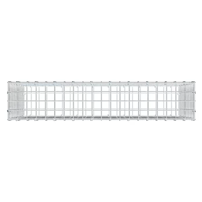 Gabiona Gabione - 100 x 20 x 60 cm, Stahl, Maschenbreite: 50 mm, Maschenhöhe: 50 mm, C-Ring - Rechteckiger Gabionenkorb aus verzinktem Drahtgeflecht, leer.